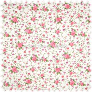 Auslaufware! Möbelstoff Flora Little Rose Rosa in Englisch Leinen Optik