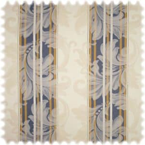Jacquard Möbelstoff Barock Stripe Blau mit Fleckschutz