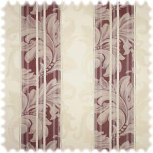 Jacquard Möbelstoff Barock Stripe Bordeaux mit Fleckschutz