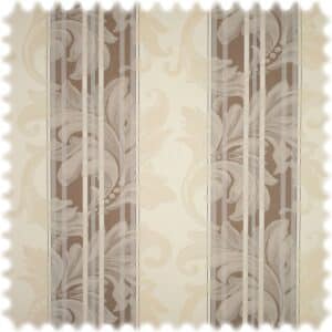 Jacquard Möbelstoff Barock Stripe Braun mit Fleckschutz
