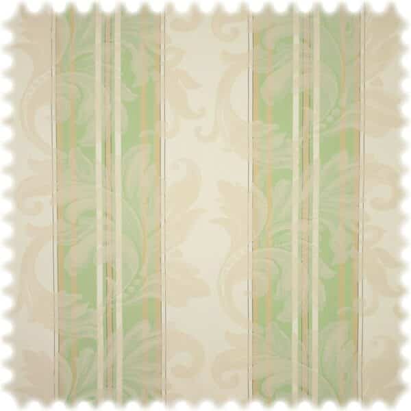 Jacquard Möbelstoff Barock Stripe Grün mit Fleckschutz