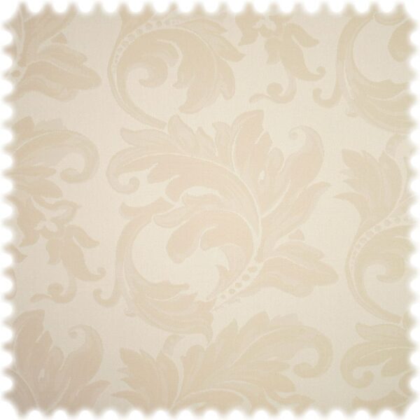 Jacquard Möbelstoff Barock Uni Perlweiß mit Fleckschutz