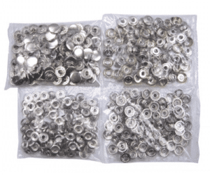 Druckknöpfe " Sport und Camping " 15 mm Ober- und Unterteile silber 100 Stück