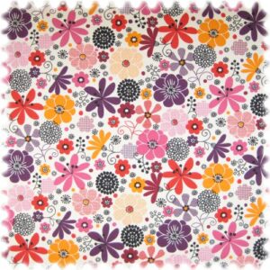 Farbdruck Möbelstoff Blumen Lila / Violett / Rot