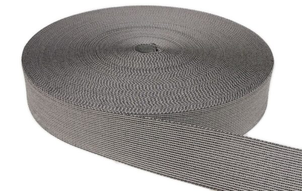 Polster Gummigurte Elastikmaterial Schwarz/Weiss 6 cm breit Dehnung 65 % Meterware