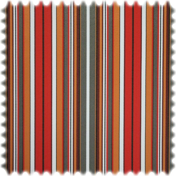 UV Beständiger Outdoor & Boot Möbelstoff Solar Stripe Rot / Orange mit Sanitized®Ausrüstung