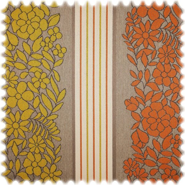 AKTION Outdoor Jacquard Möbelstoff Beach Club Gelb / Orange