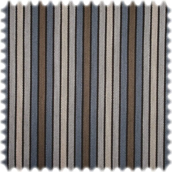 AKTION Jacquard Streifen Möbelstoff Ipanema Blau / Hellgrau / Braun
