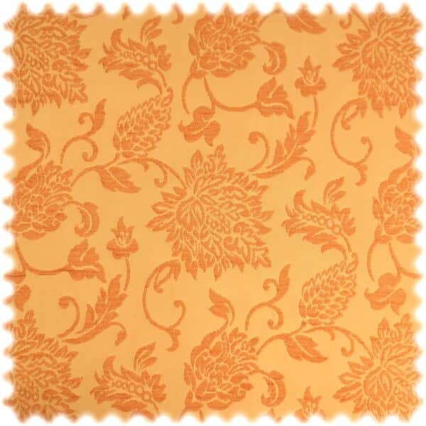 AKTION Trevira CS Floral Möbelstoff Lanelle Sand / Orange mit Fleckschutz