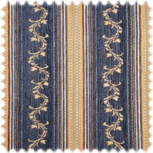 AKTION Flachgewebe Chenille Streifen Mölten Blau