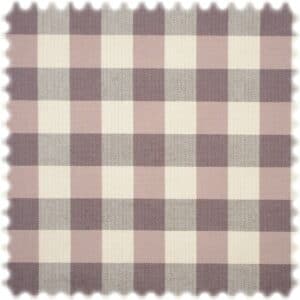 AKTION Trevira CS Karo Möbelstoff Sporty Check Beige / Purpurviolett